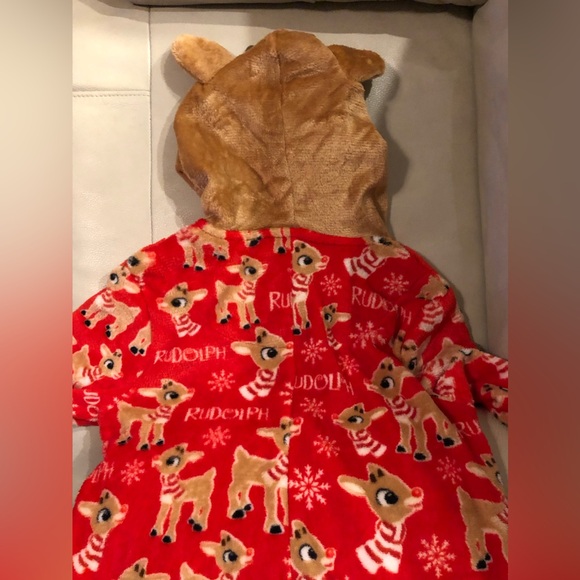 Rudolph the Red Nose Reindeer Pajamas super Minky union suit, NWT size XS - Picture 8 of 9